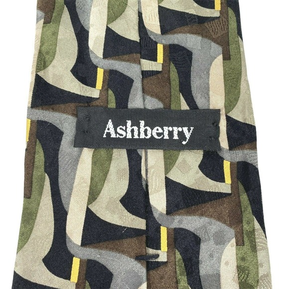 Ashberry‎ Multicolored Abstract Designer Silk Tie - Picture 6 of 7